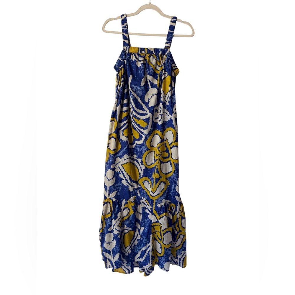 Cleobella Muriel NWT Azores Print blue yellow XS floral tropical midi dress